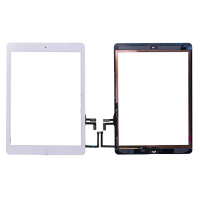 Touch Screen Digitizer With Stickers,Home Button and Home Button Flex Cable for iPad Air (High Quality) - White PH-TOU-IP-00027WHA